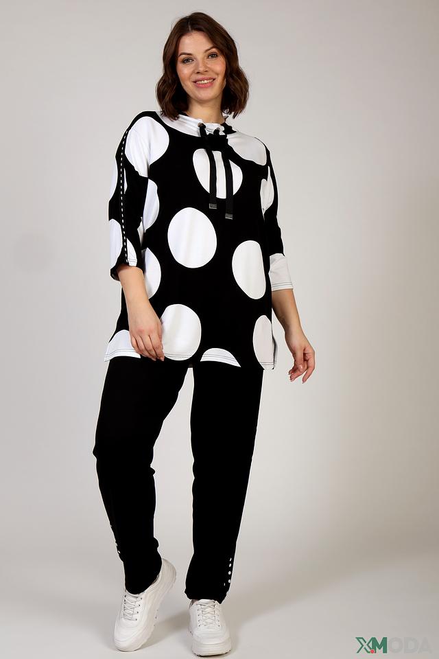 Брюки Doris Streich в горошек чёрные