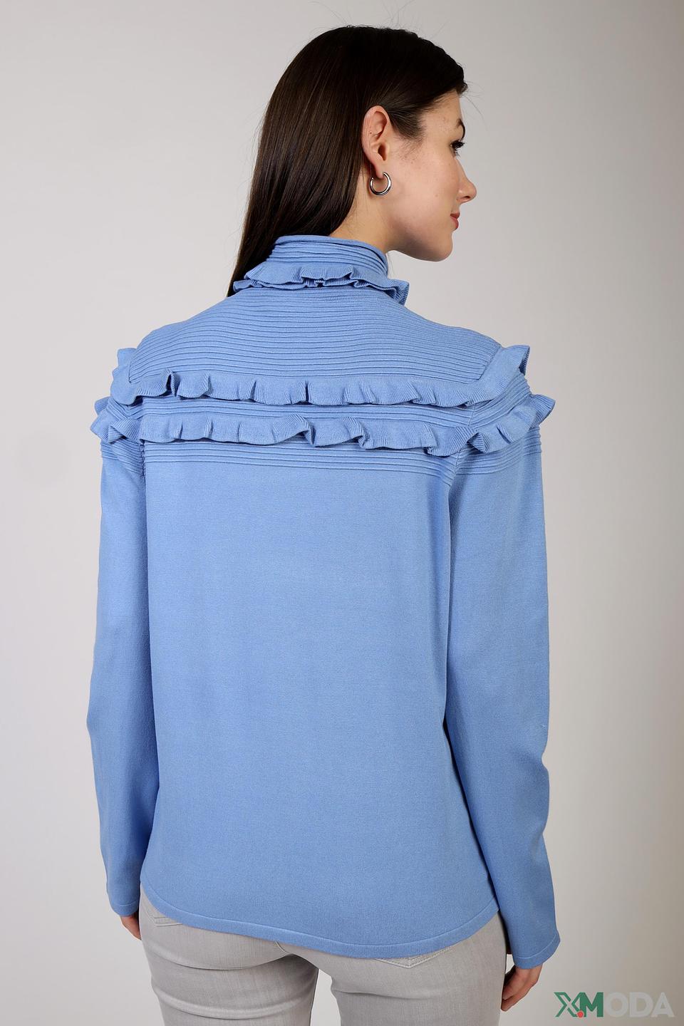 Водолазка Pezzo с рюшами голубая