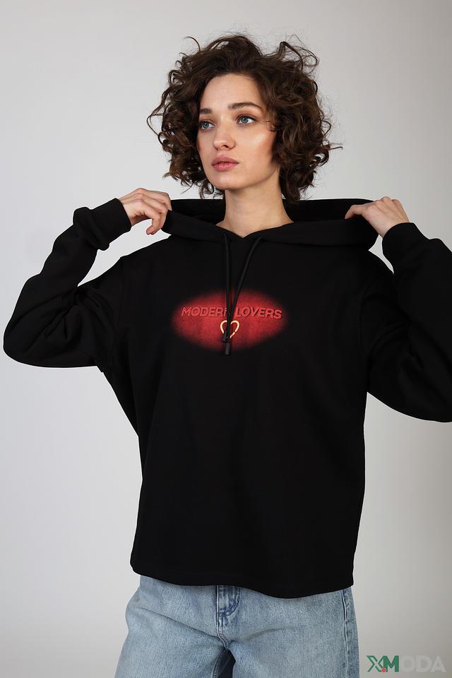 Худи Hugo с принтом чёрный