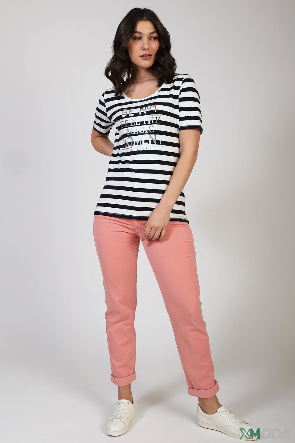 Футболка Tuzzi в полоску с принтом