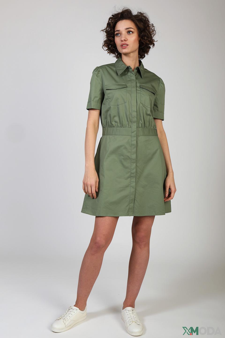 Платье Guess хаки с карманами