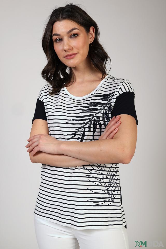 Футболка Tuzzi в полоску с принтом