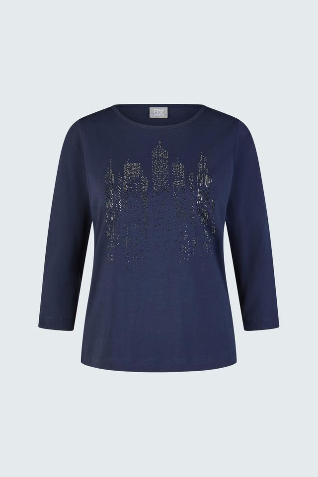 Тёмно-синяя футболка с декором Rabe collection