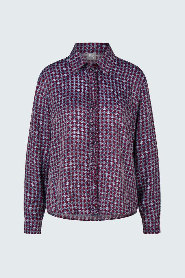 Бордовая блуза с рюшами Rabe collection