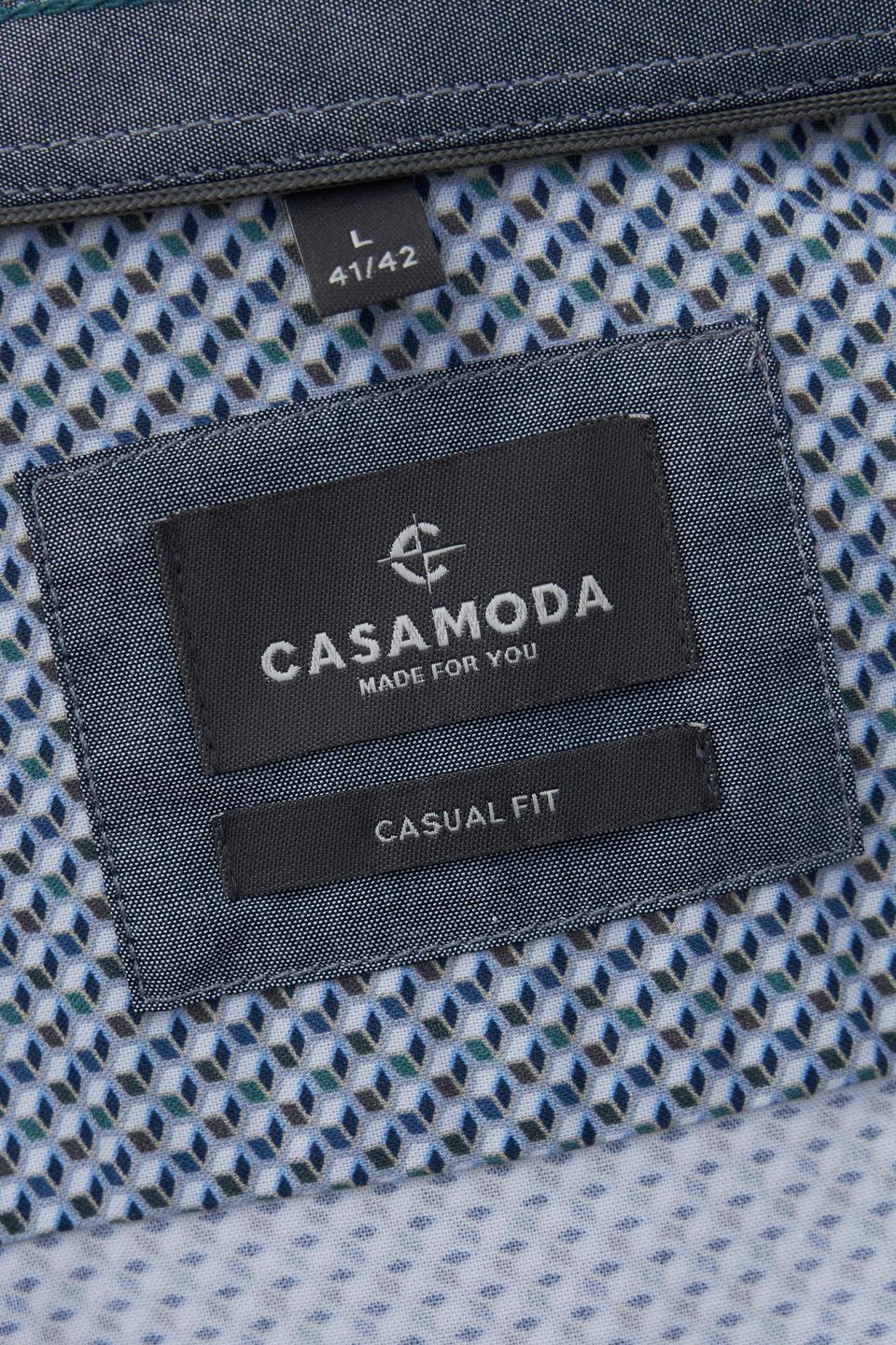 Голубая рубашка с мелким узором Casa Moda