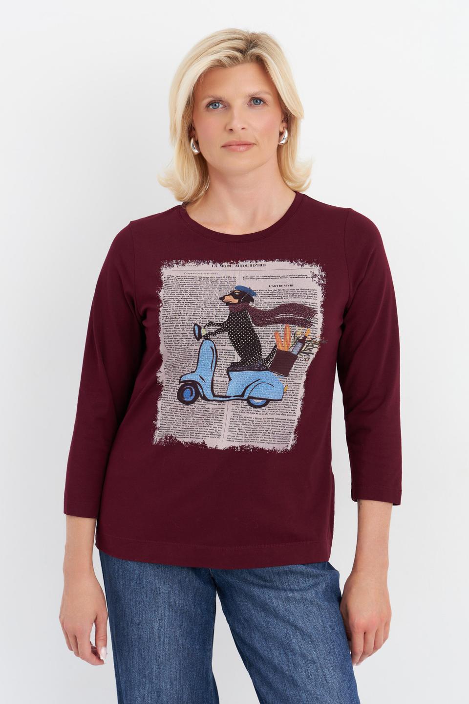 Бордовая футболка Rabe collection с длинным рукавом