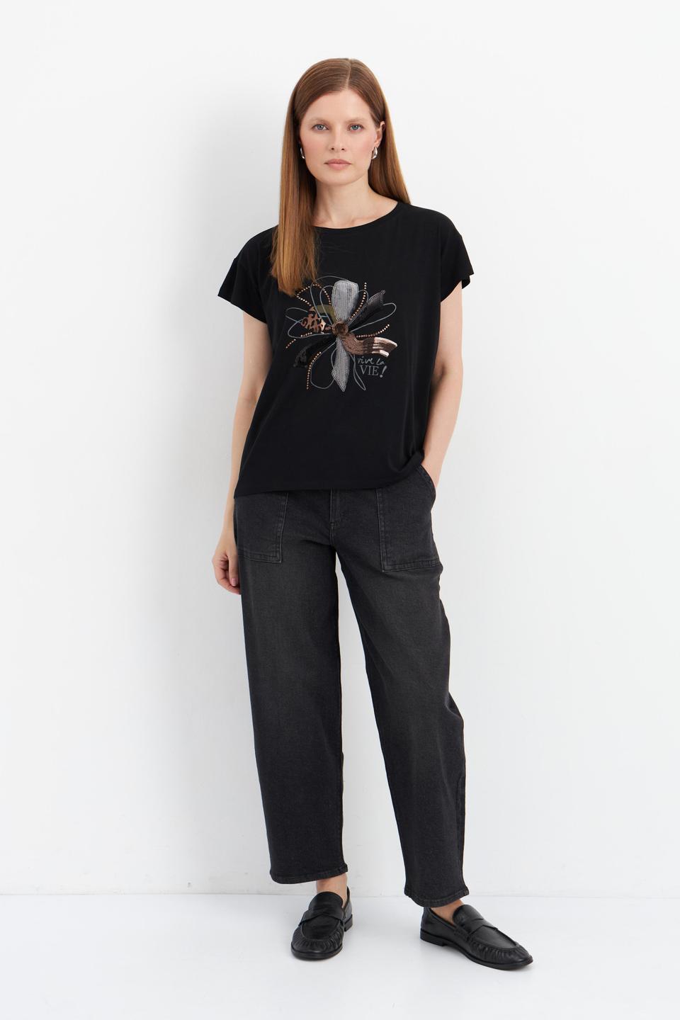 Графитовые джинсы с накладными карманами Betty and Co