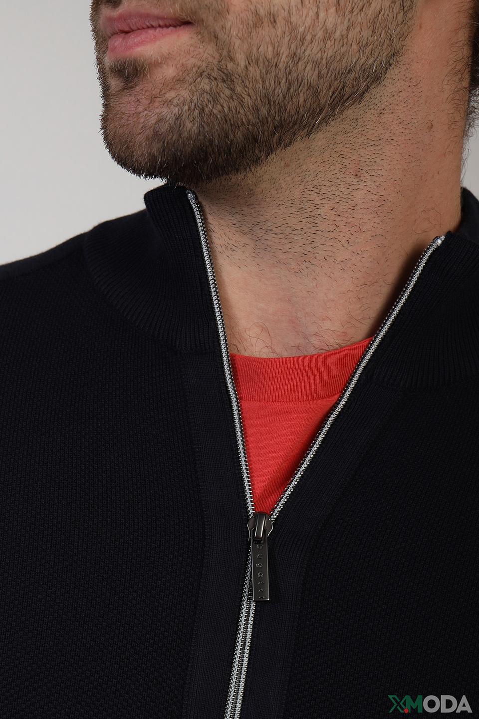 Кардиган Bugatti чёрный на молнии