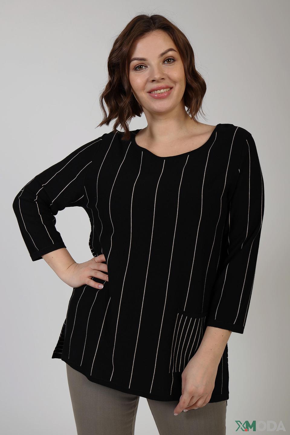 Пуловер Via Appia в полоску чёрный