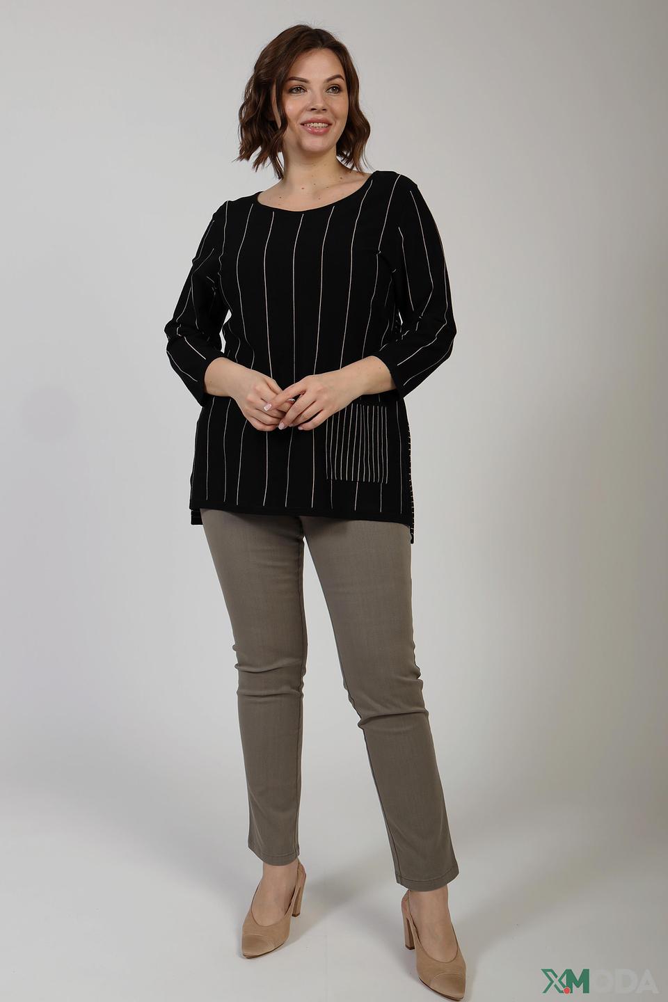 Пуловер Via Appia в полоску чёрный