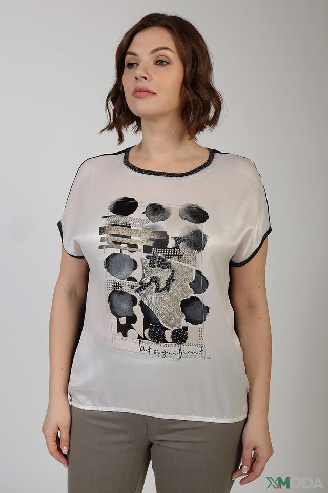 Футболка Thomas Rabe с принтом бежевая