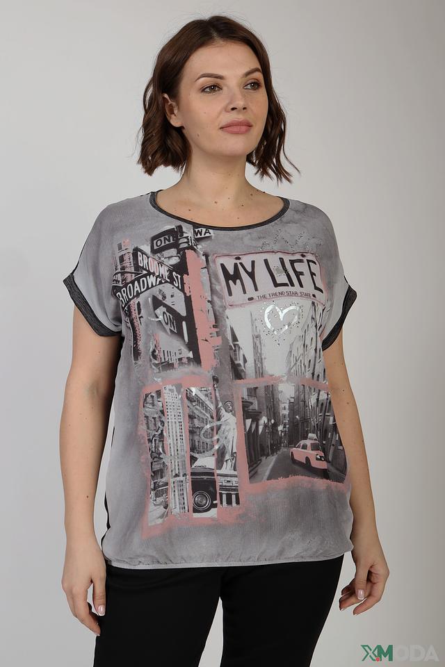 Футболка Via Appia с принтом серый