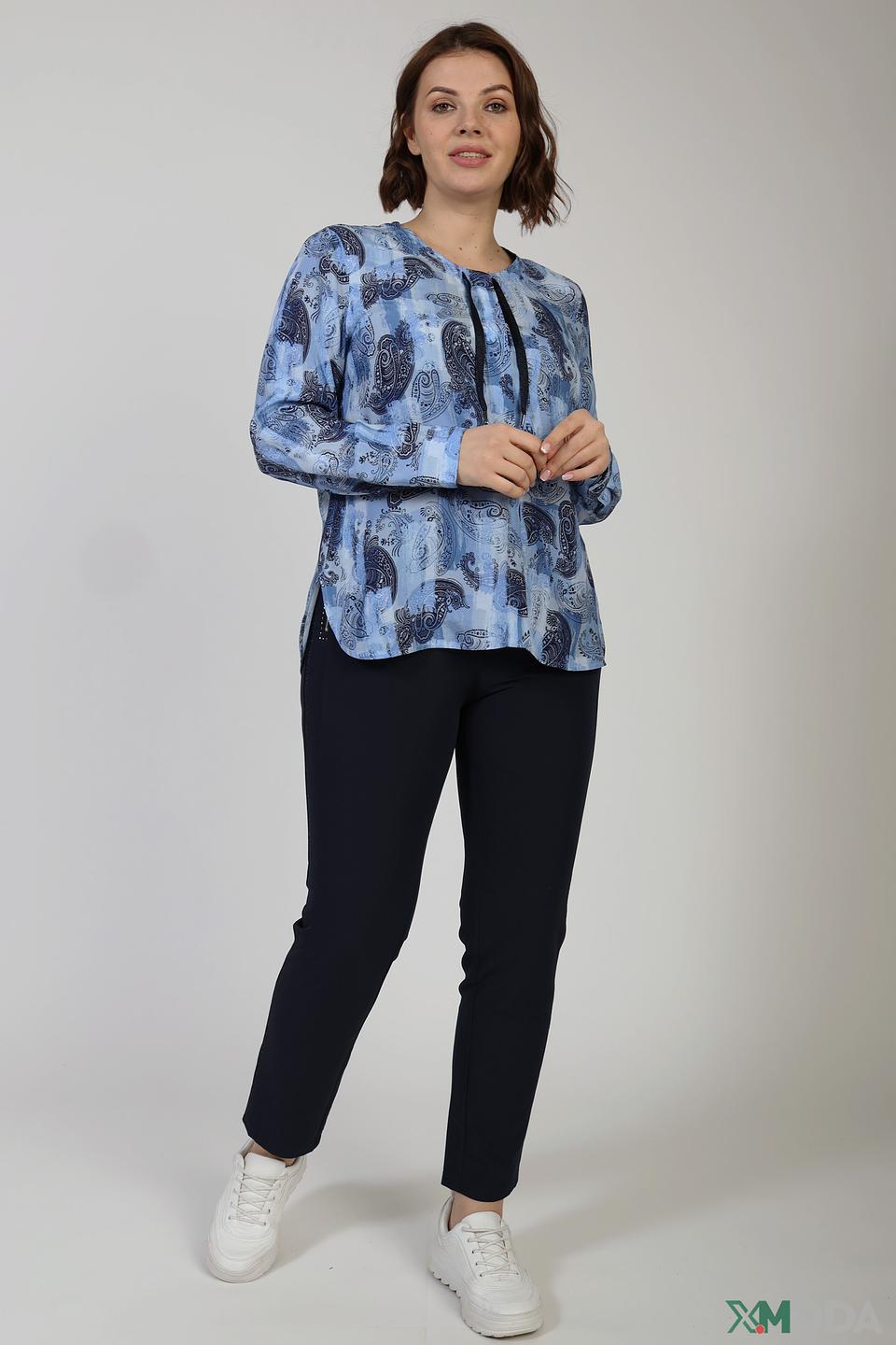 Блуза Thomas Rabe с пейсли голубой