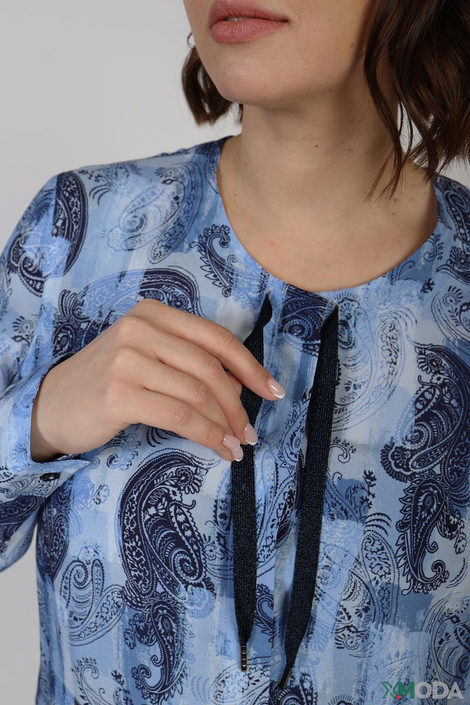 Блуза Thomas Rabe с пейсли голубой