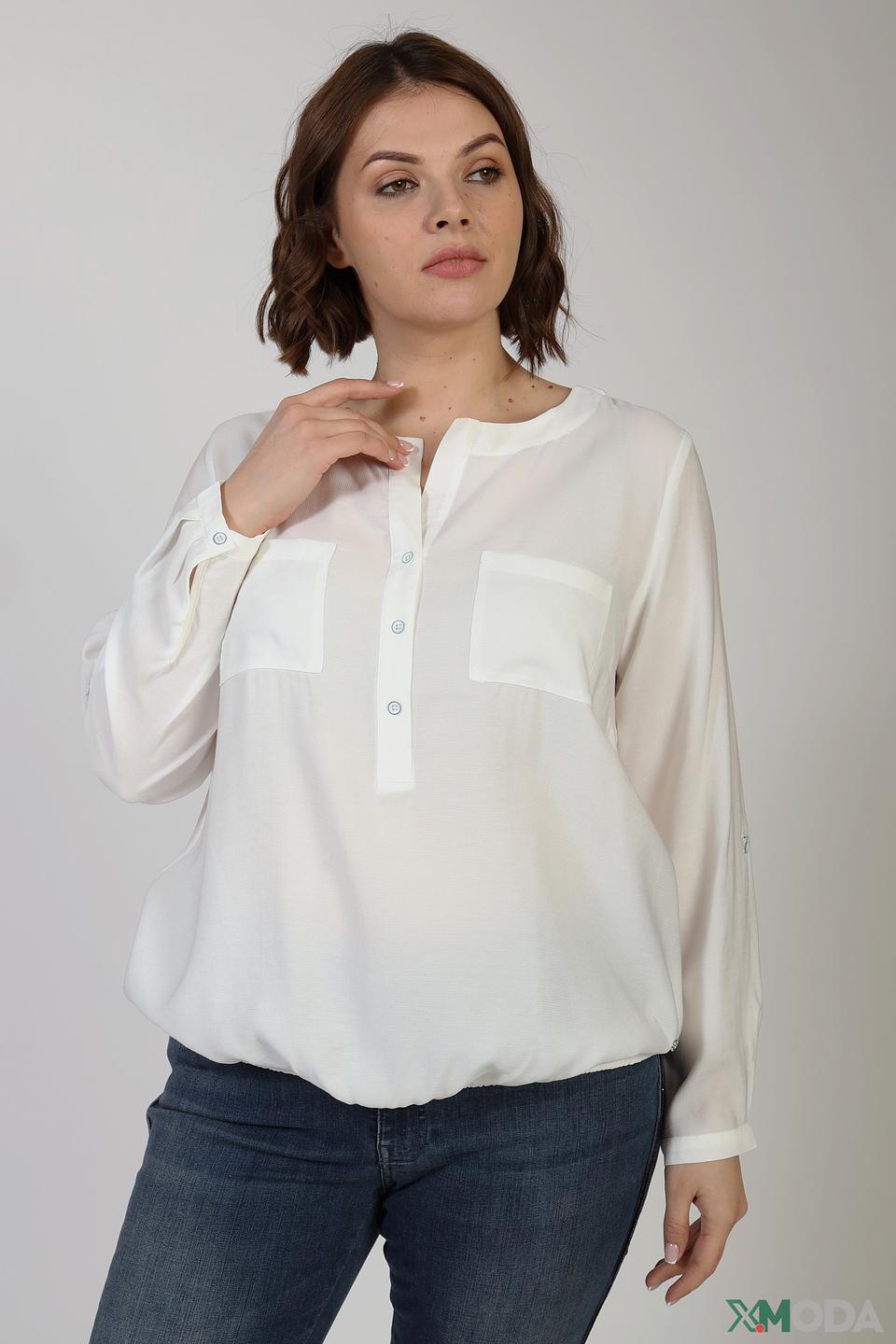 Блуза Frapp с карманами и полосками