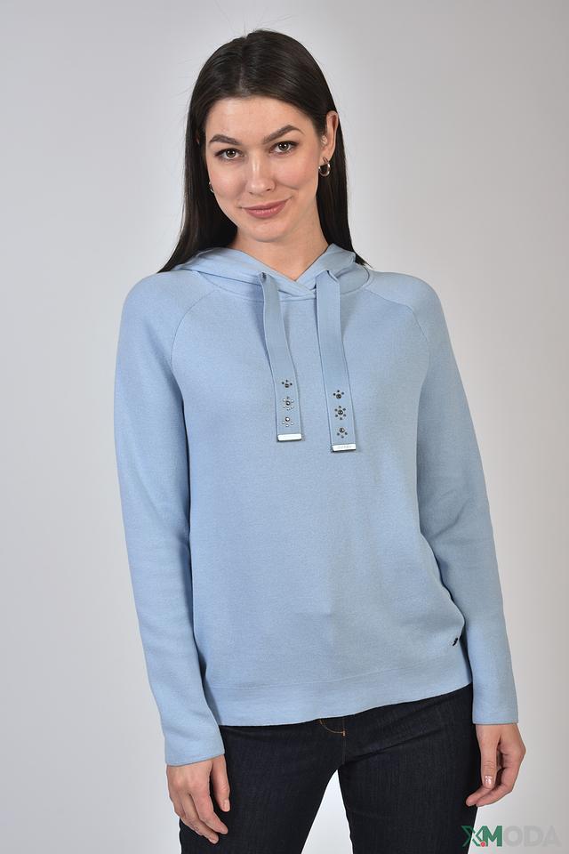 Пуловер Monari с капюшоном голубой