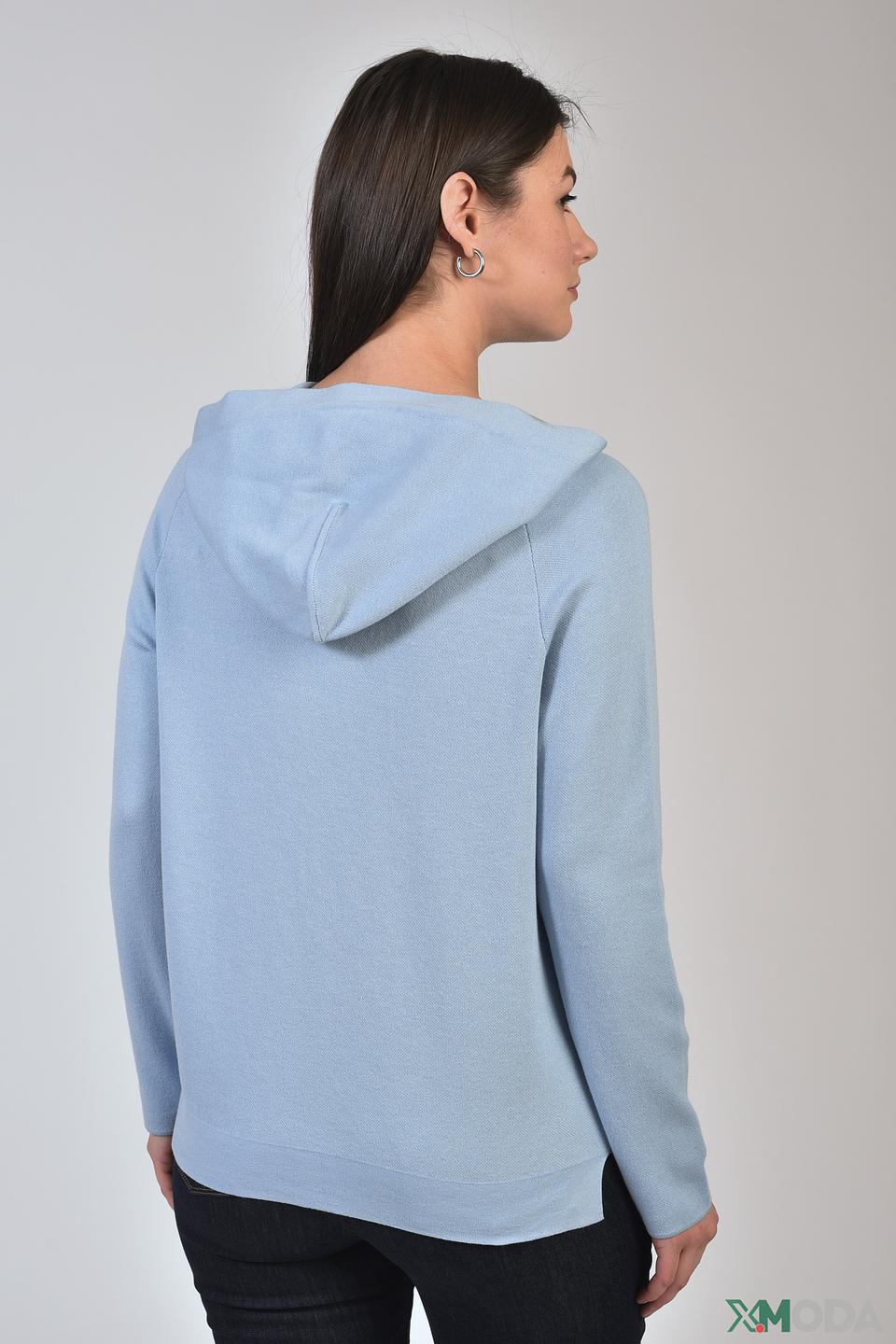 Пуловер Monari с капюшоном голубой