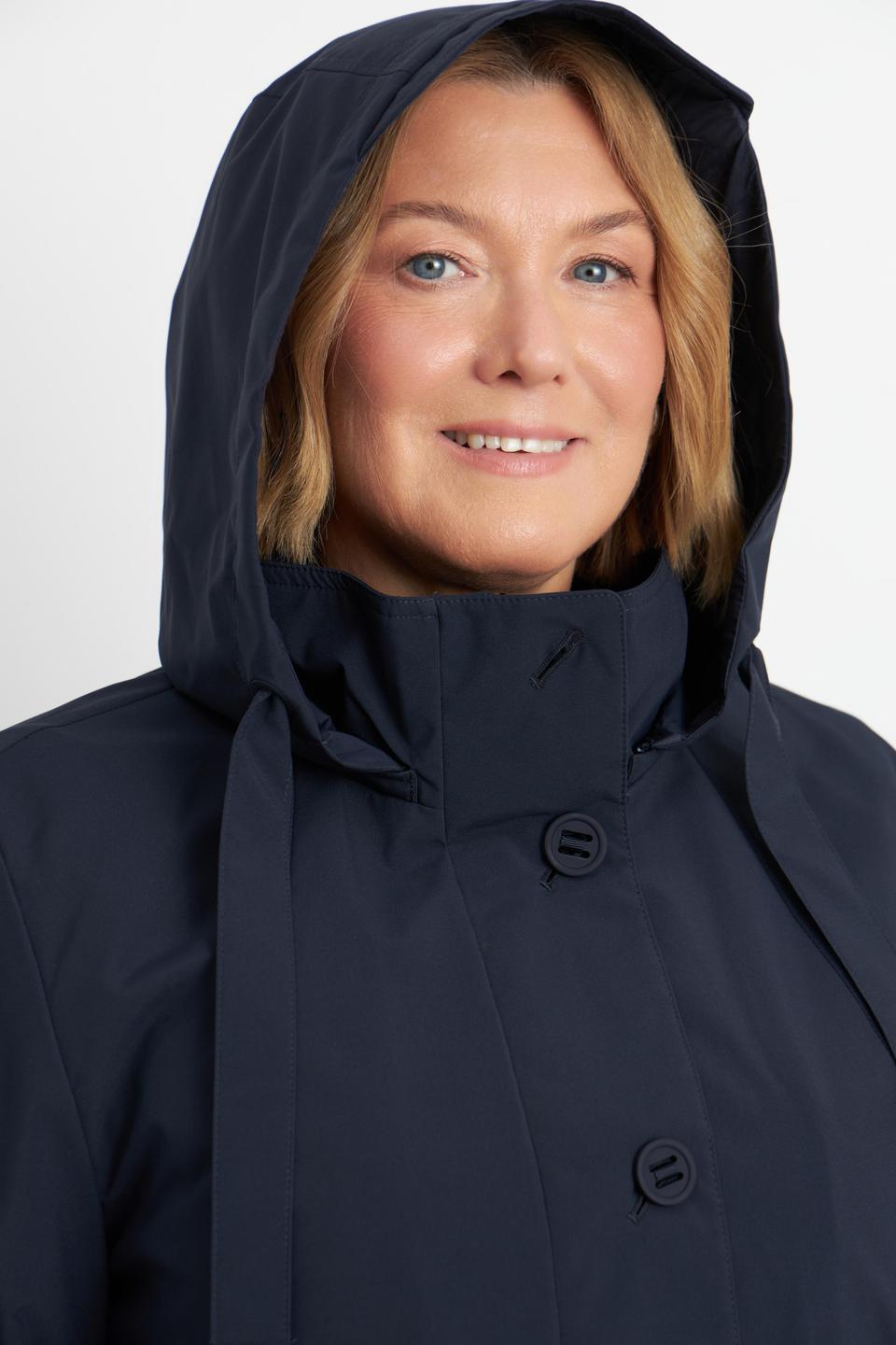 Тёмно-синее пальто с капюшоном Betty Barclay outdoor