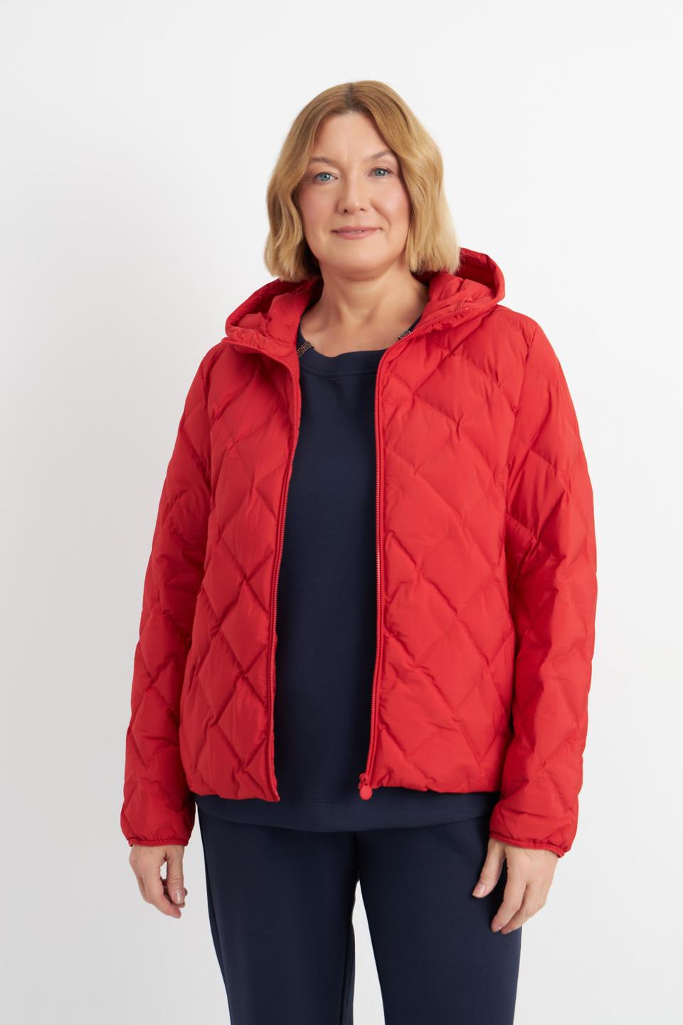 Красная стеганая куртка Betty Barclay outdoor с капюшоном