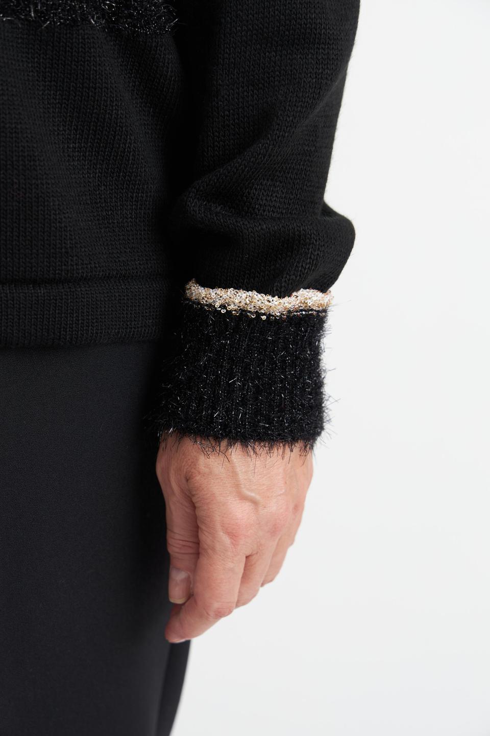 Черный трикотажный жакет Gaia с декоративными полосами