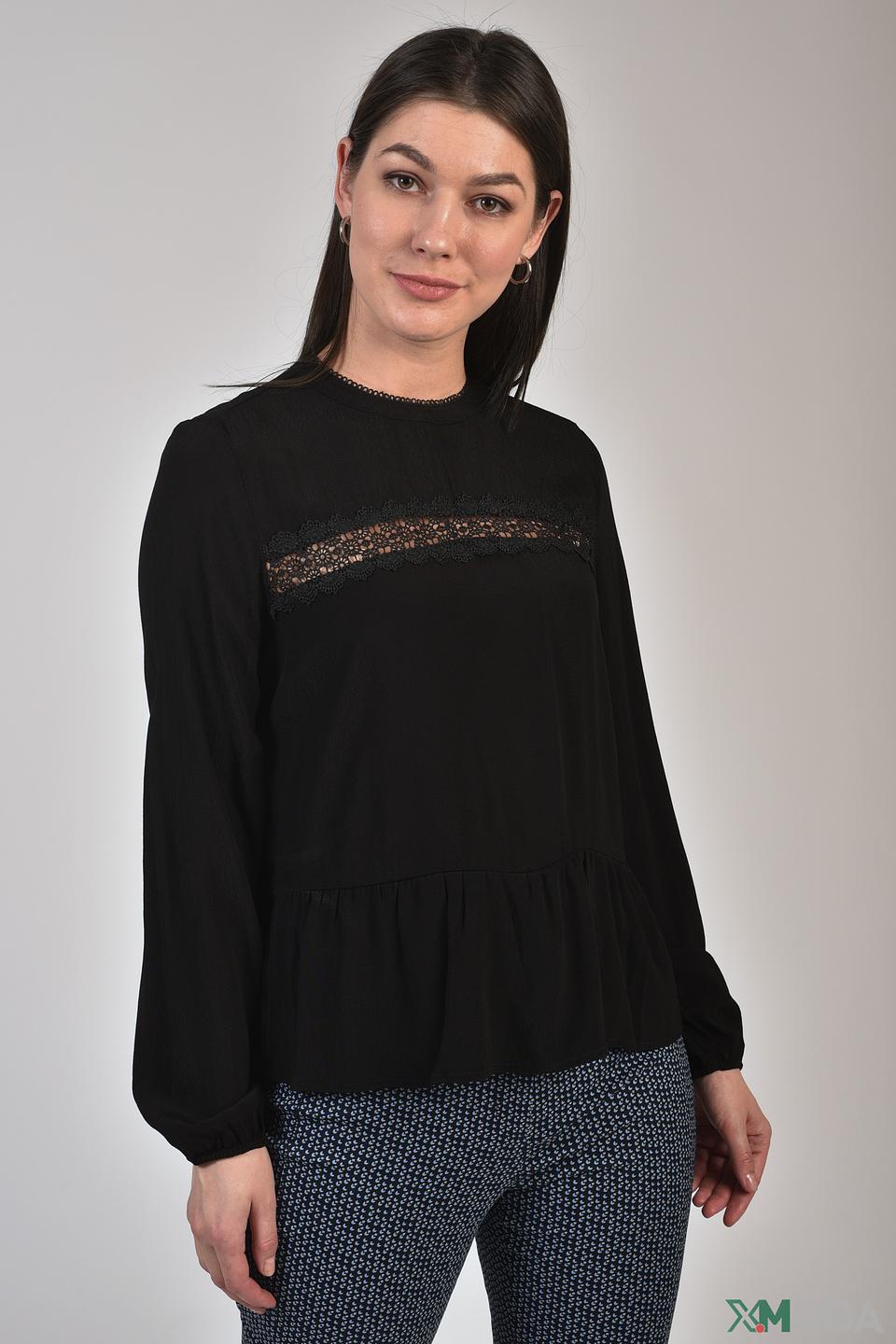 Блуза Tom Tailor с кружевом черная