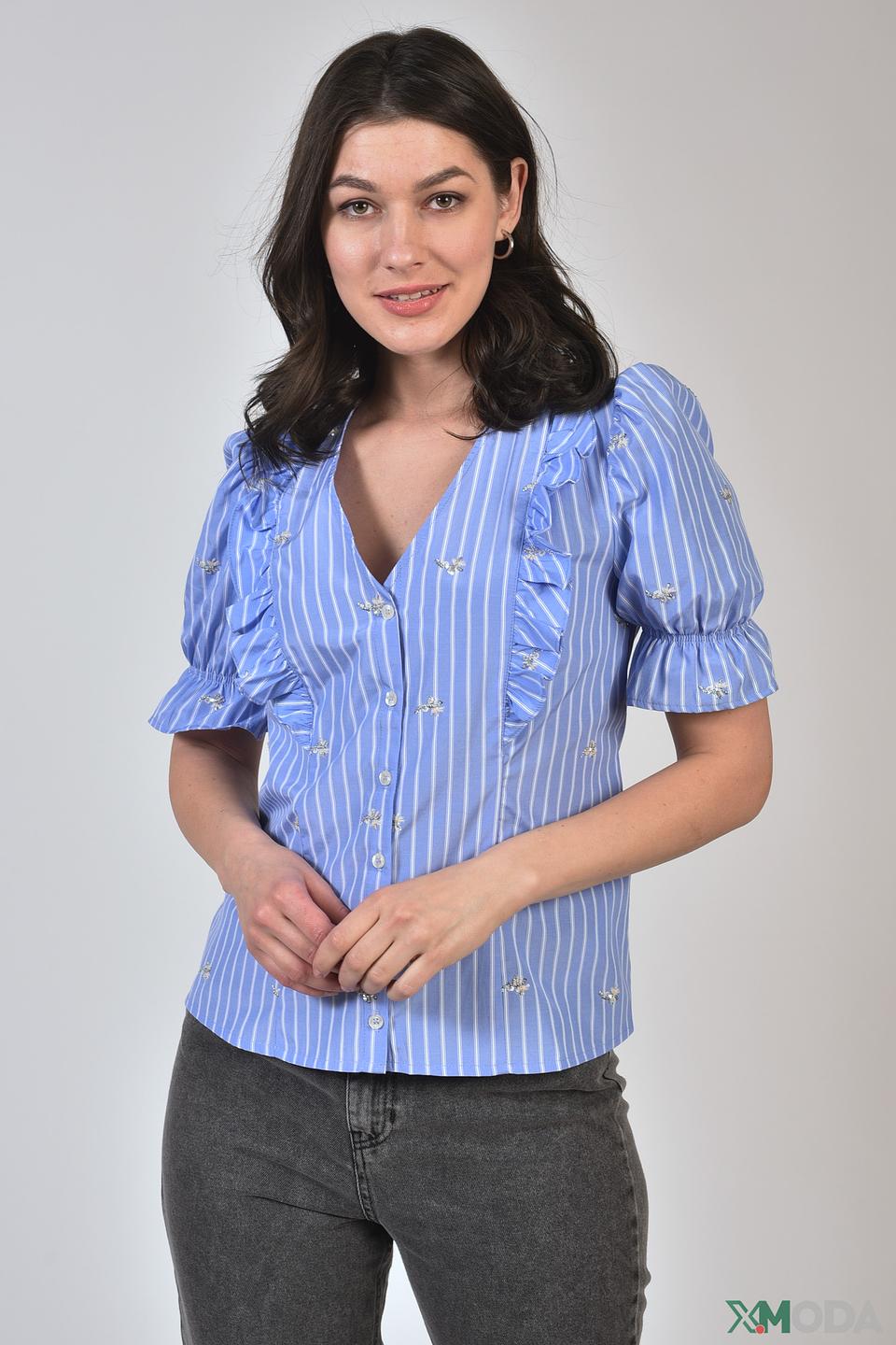 Блуза Liu-Jo Jeans в полоску голубая