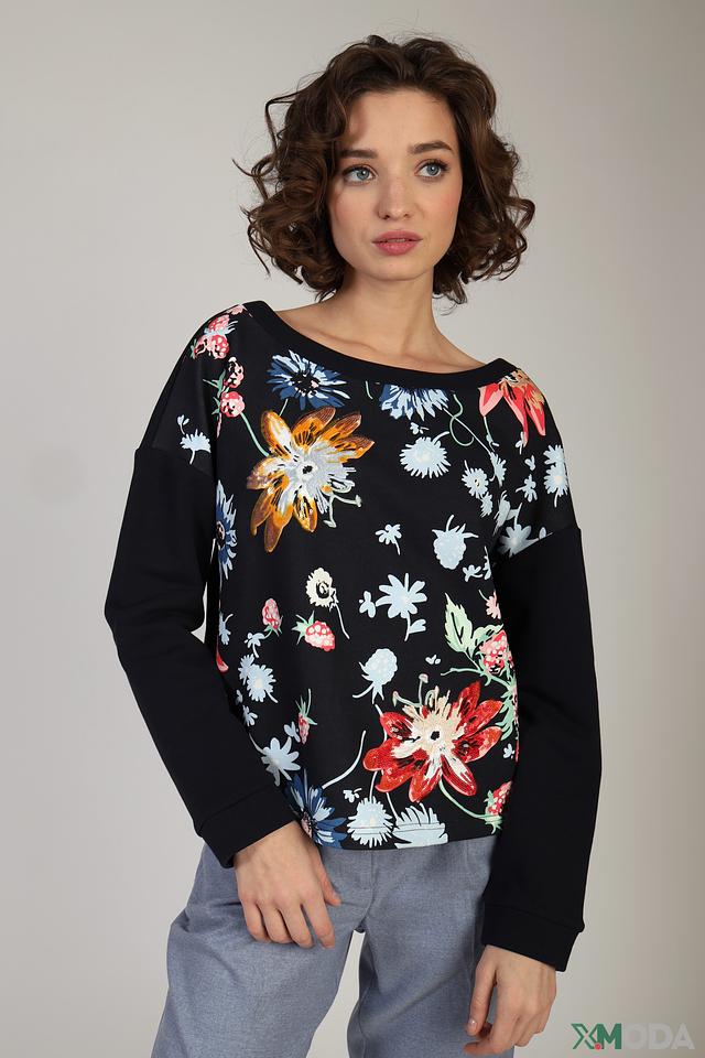 Джемпер Penny Black Grey с цветочным принтом