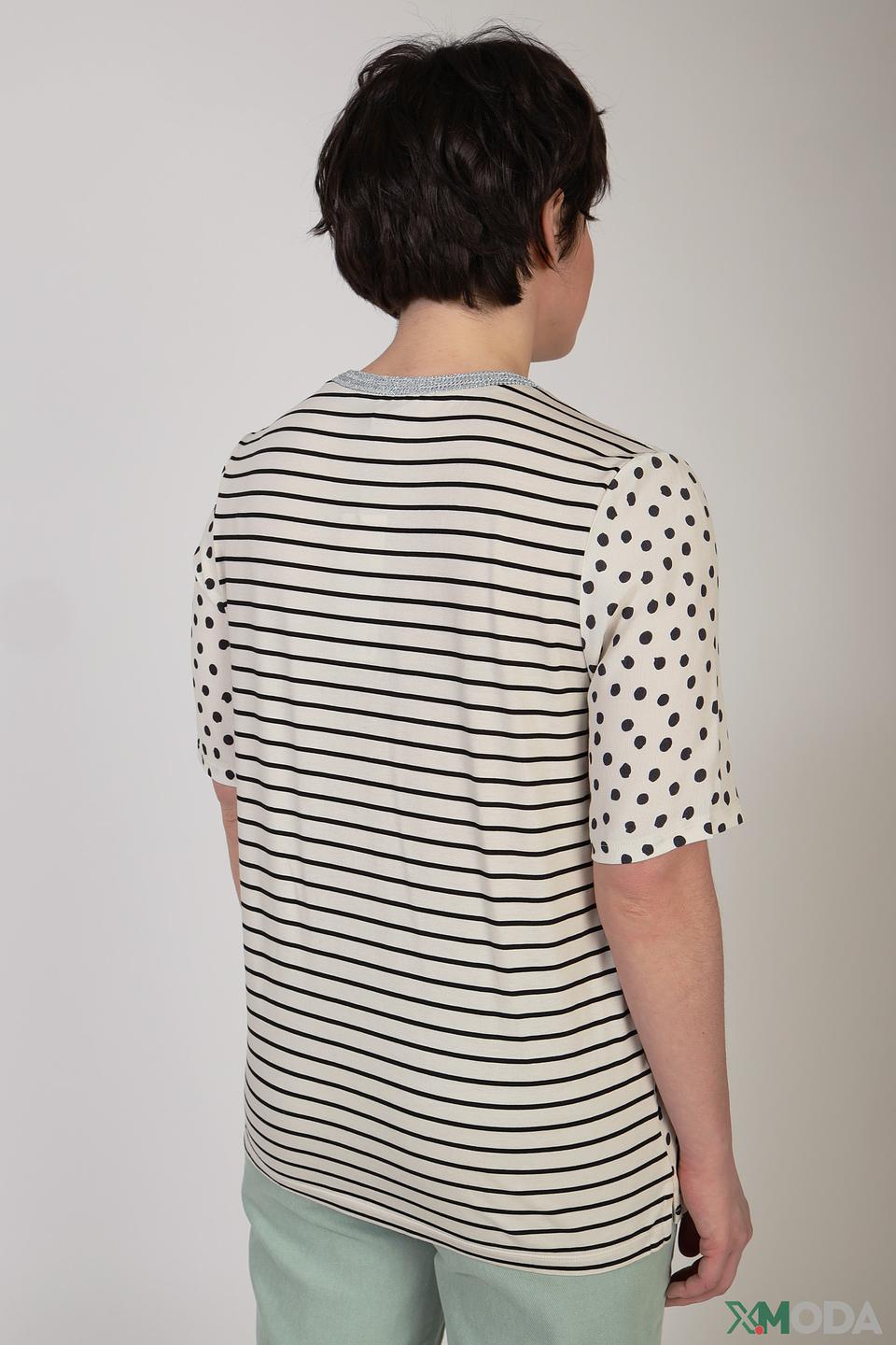 Блуза Oui с пайетками в горошек