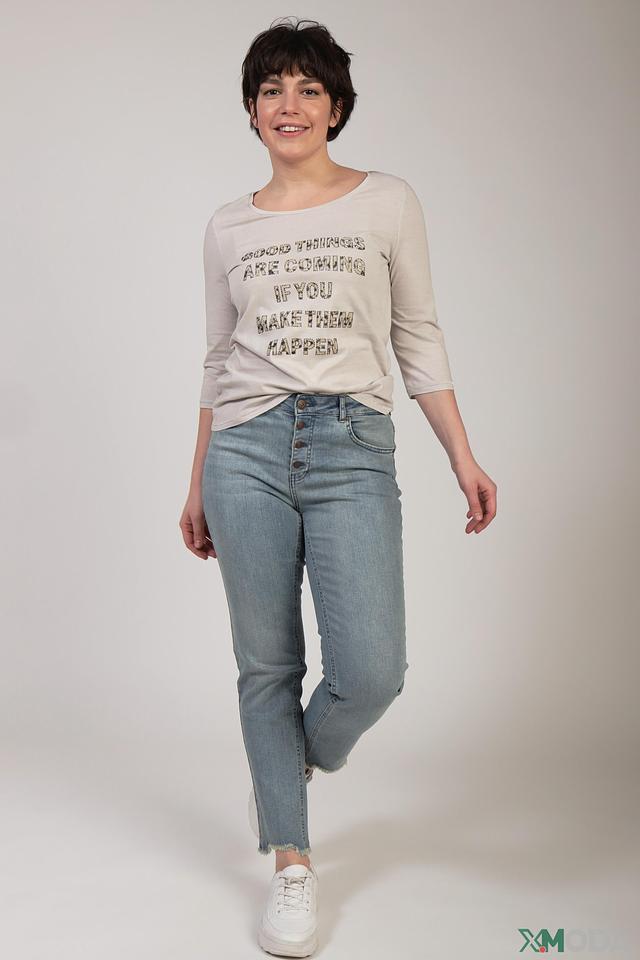 Джинсы Oui с пуговицами голубые