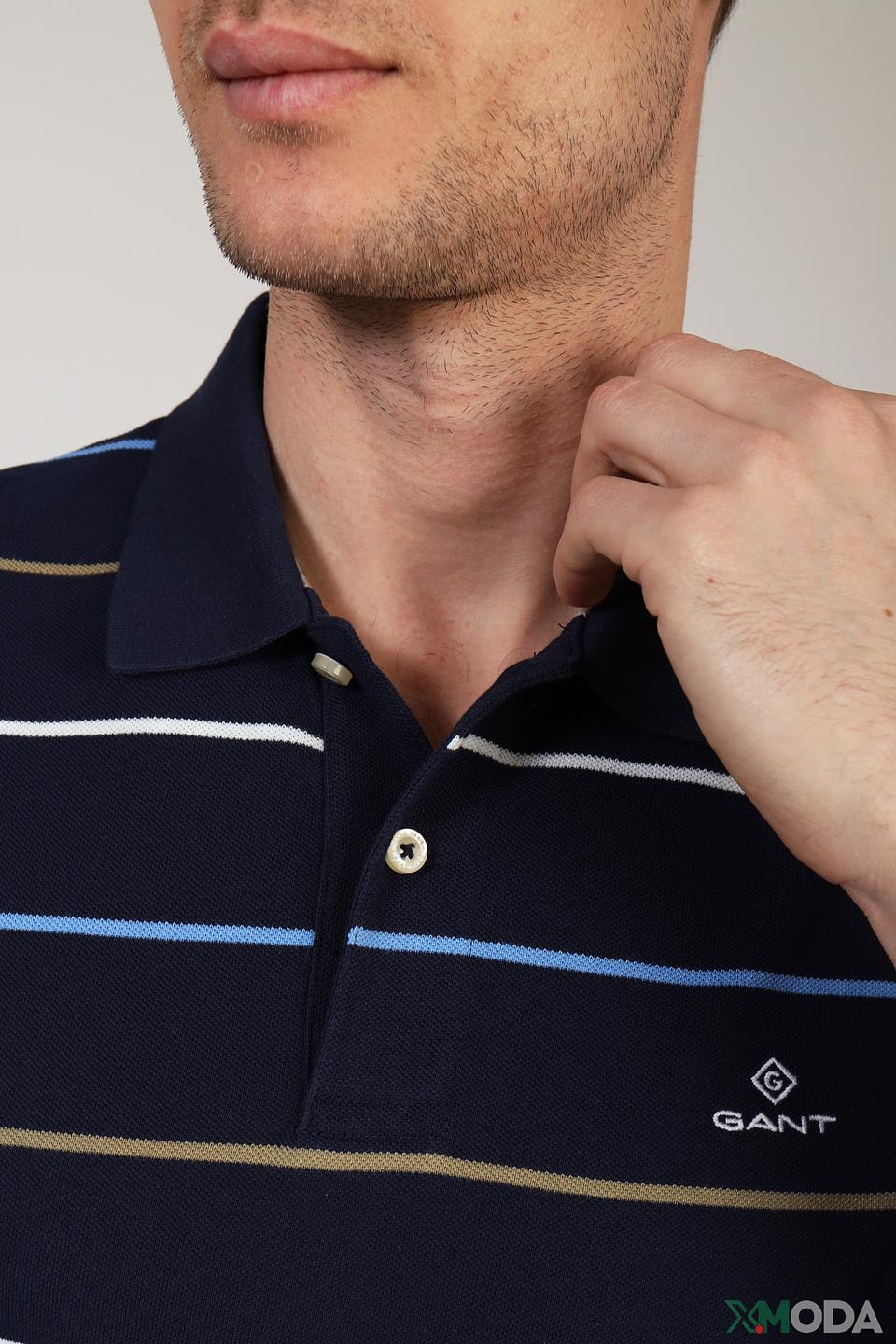 Футболка-поло Gant в полоску синего цвета