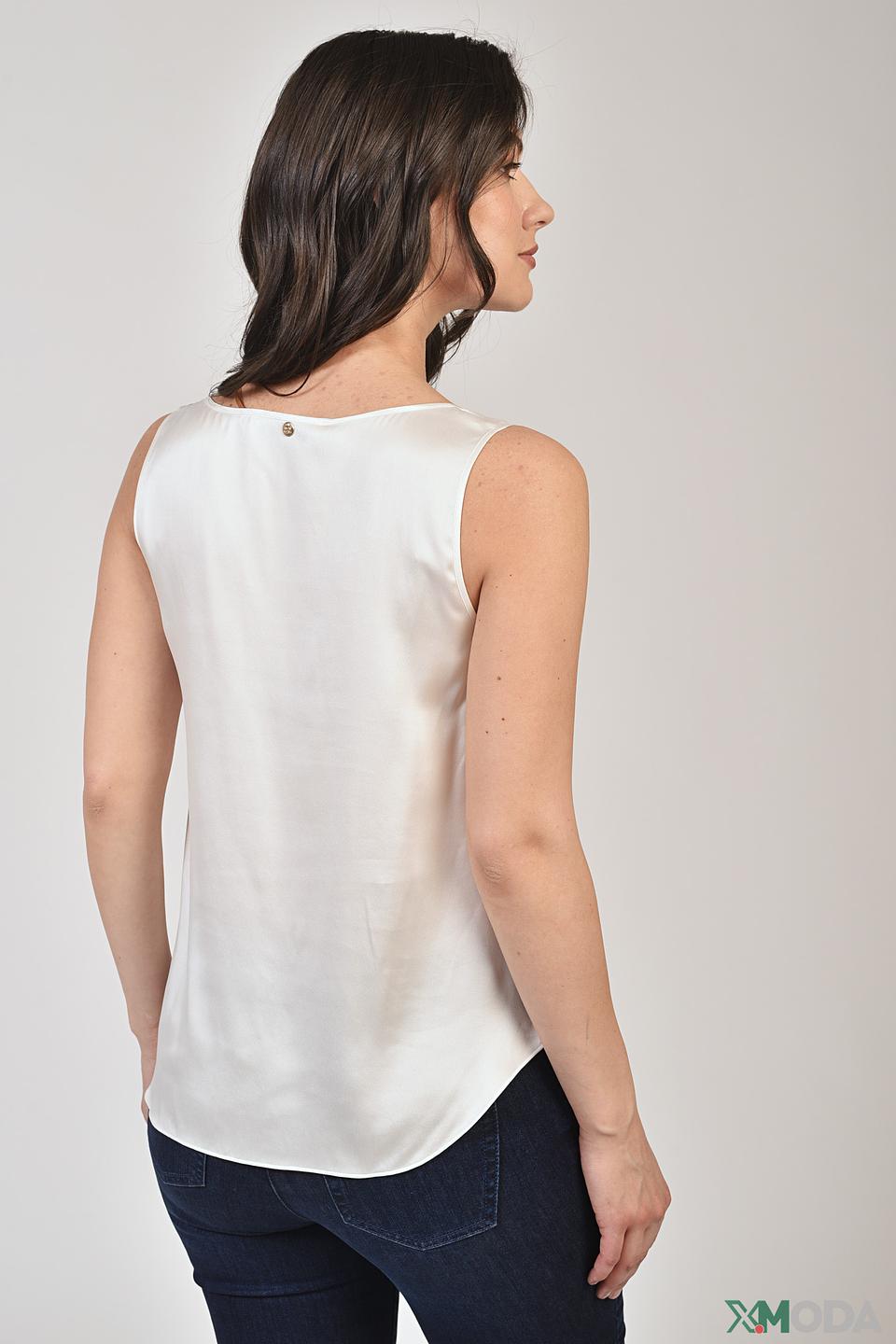 Топ Mos Mosh шёлковый белый