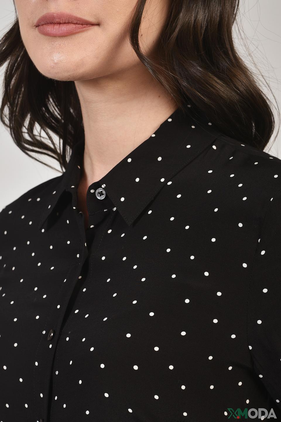 Платье Oui в горошек чёрное