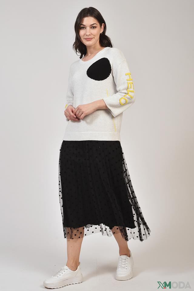 Юбка Oui с горохом чёрная
