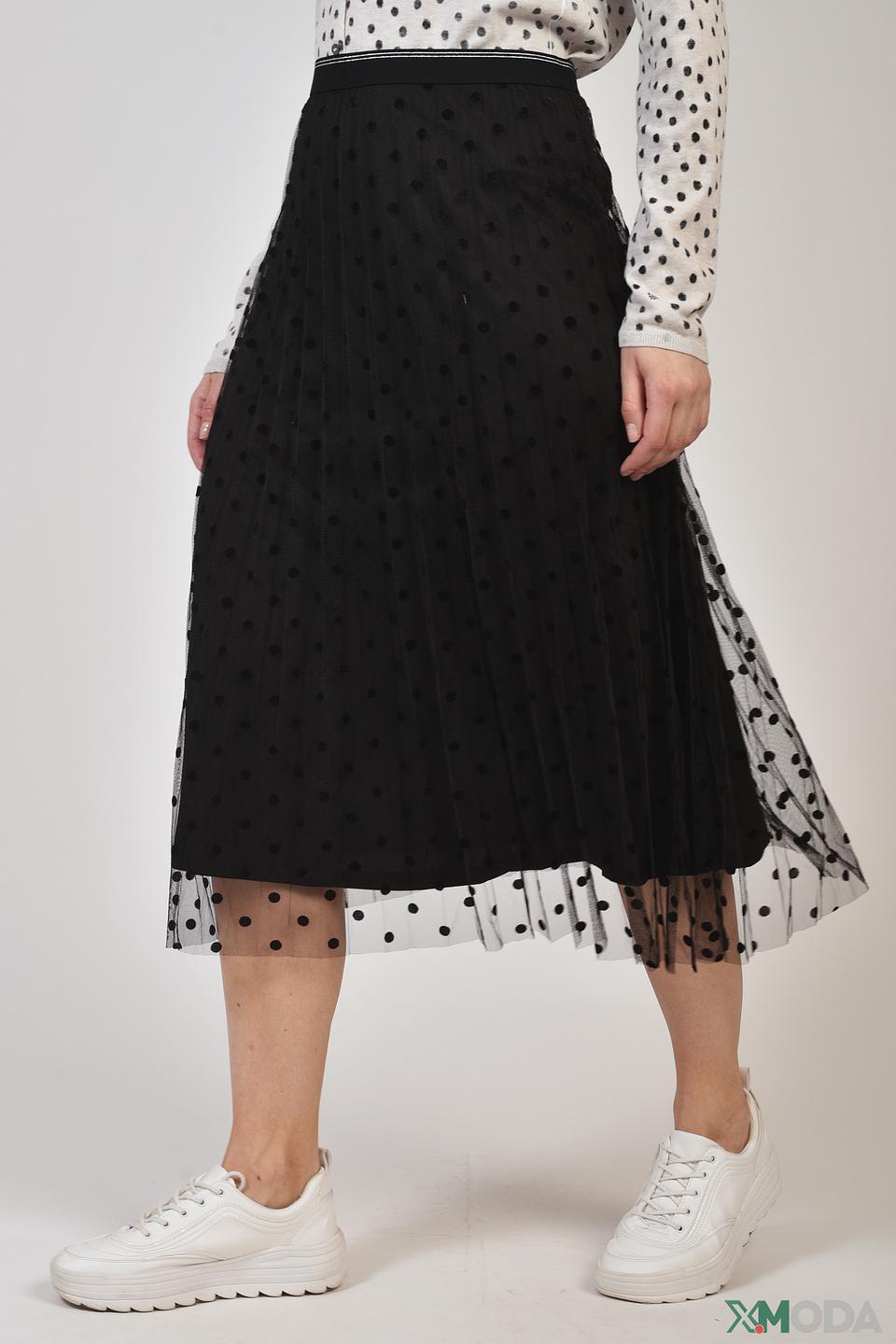 Юбка Oui с горохом чёрная