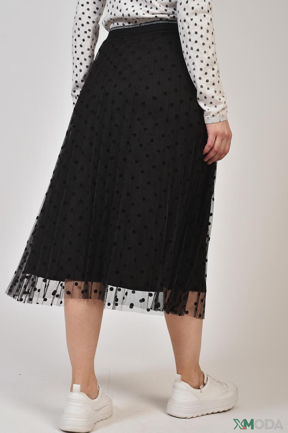 Юбка Oui с горохом чёрная
