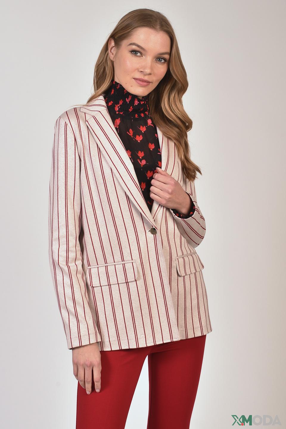 Жакет Penny Black Grey в полоску бежевый