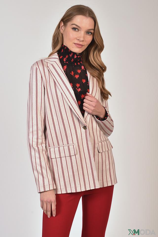 Жакет Penny Black Grey в полоску бежевый