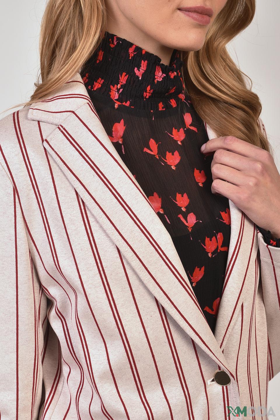 Жакет Penny Black Grey в полоску бежевый