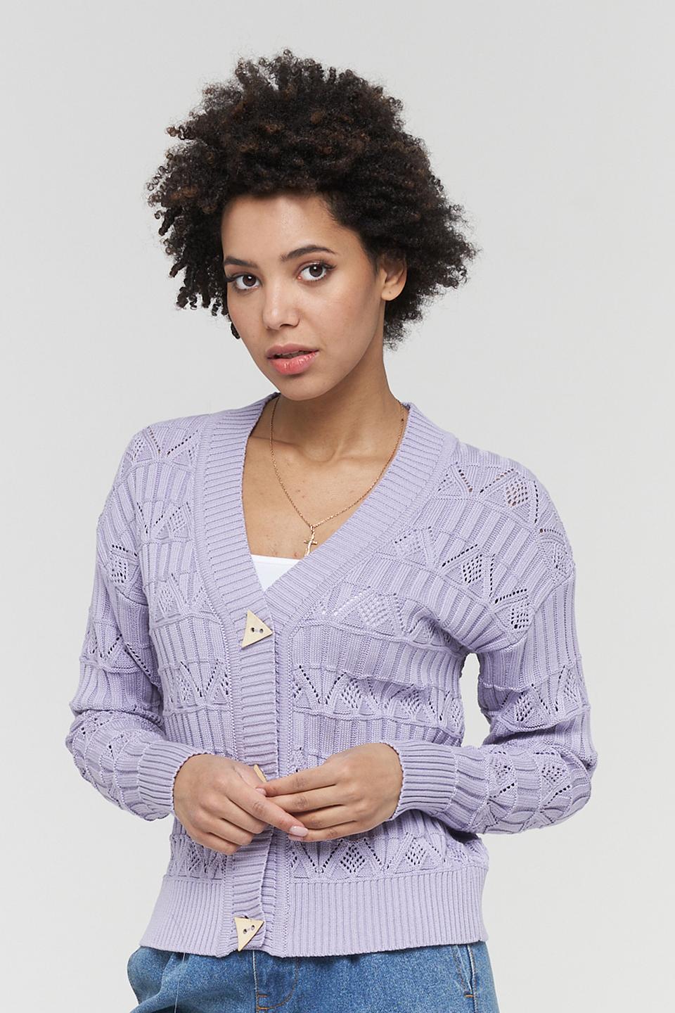 Кардиган BE YOU с косами лавандовый