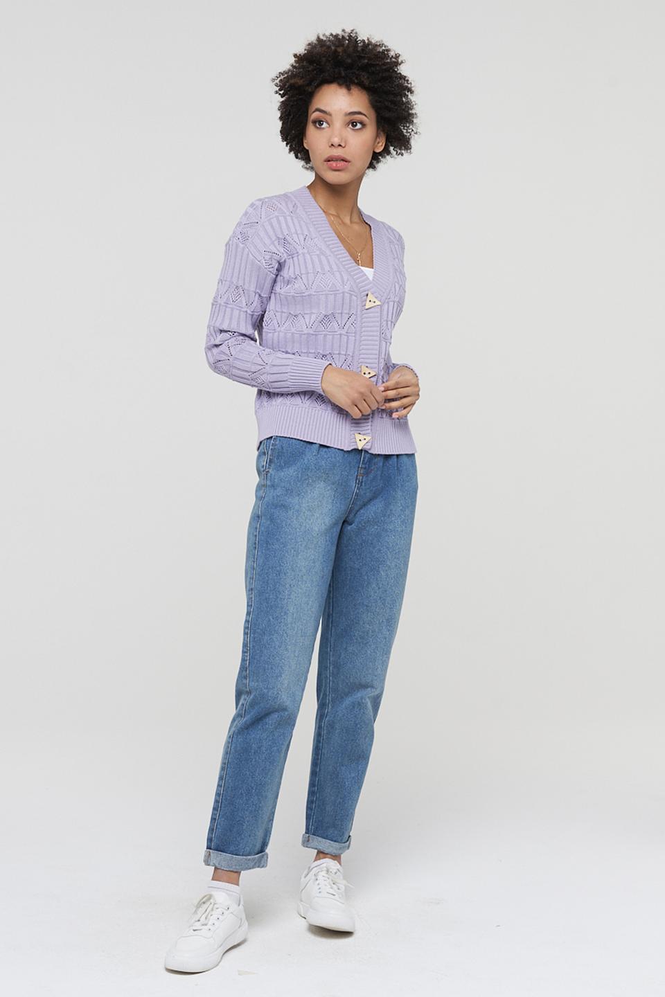 Кардиган BE YOU с косами лавандовый