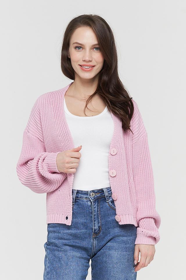 Кардиган BE YOU с пуговицами розовый