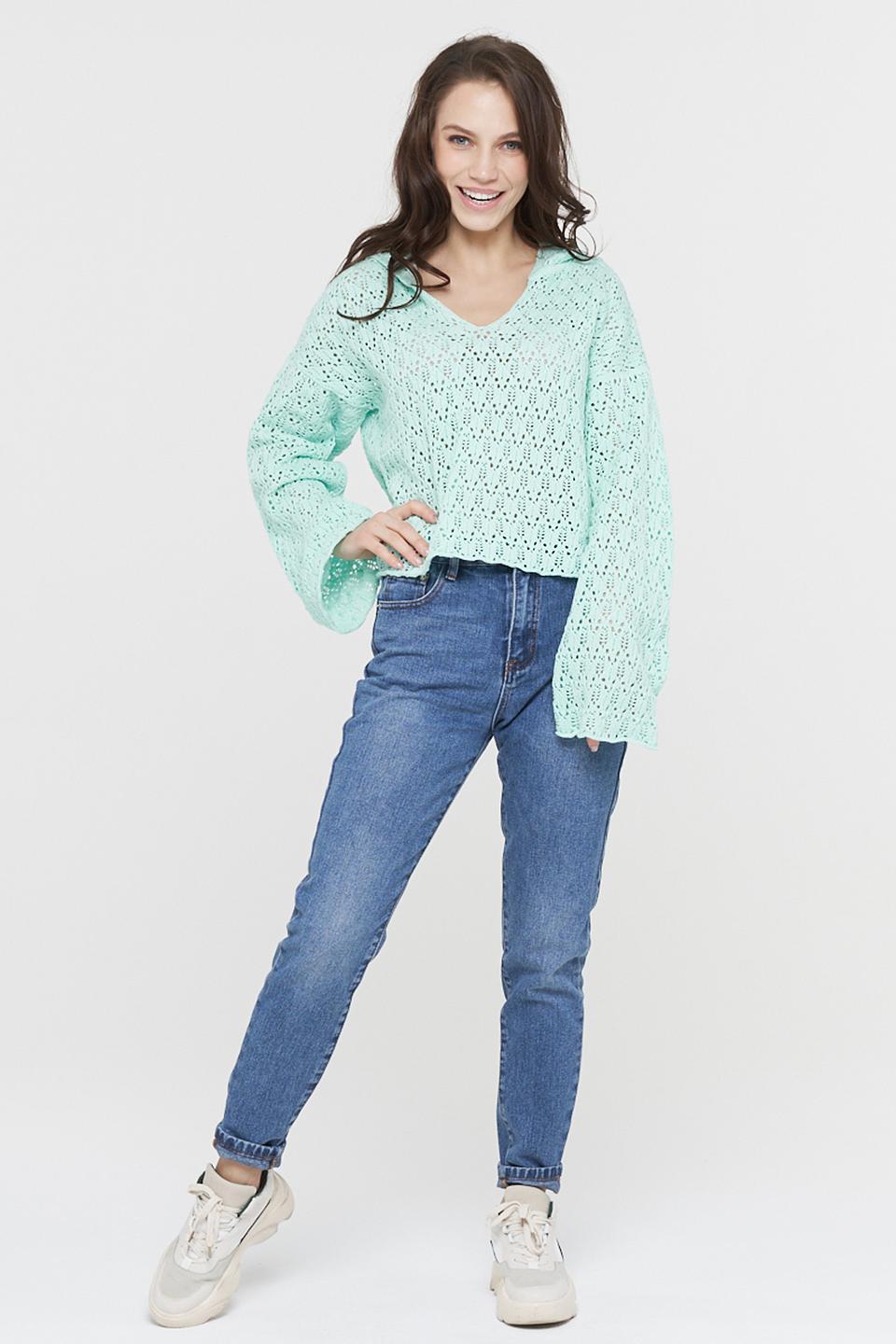 Джемпер Be You ажурный мятный