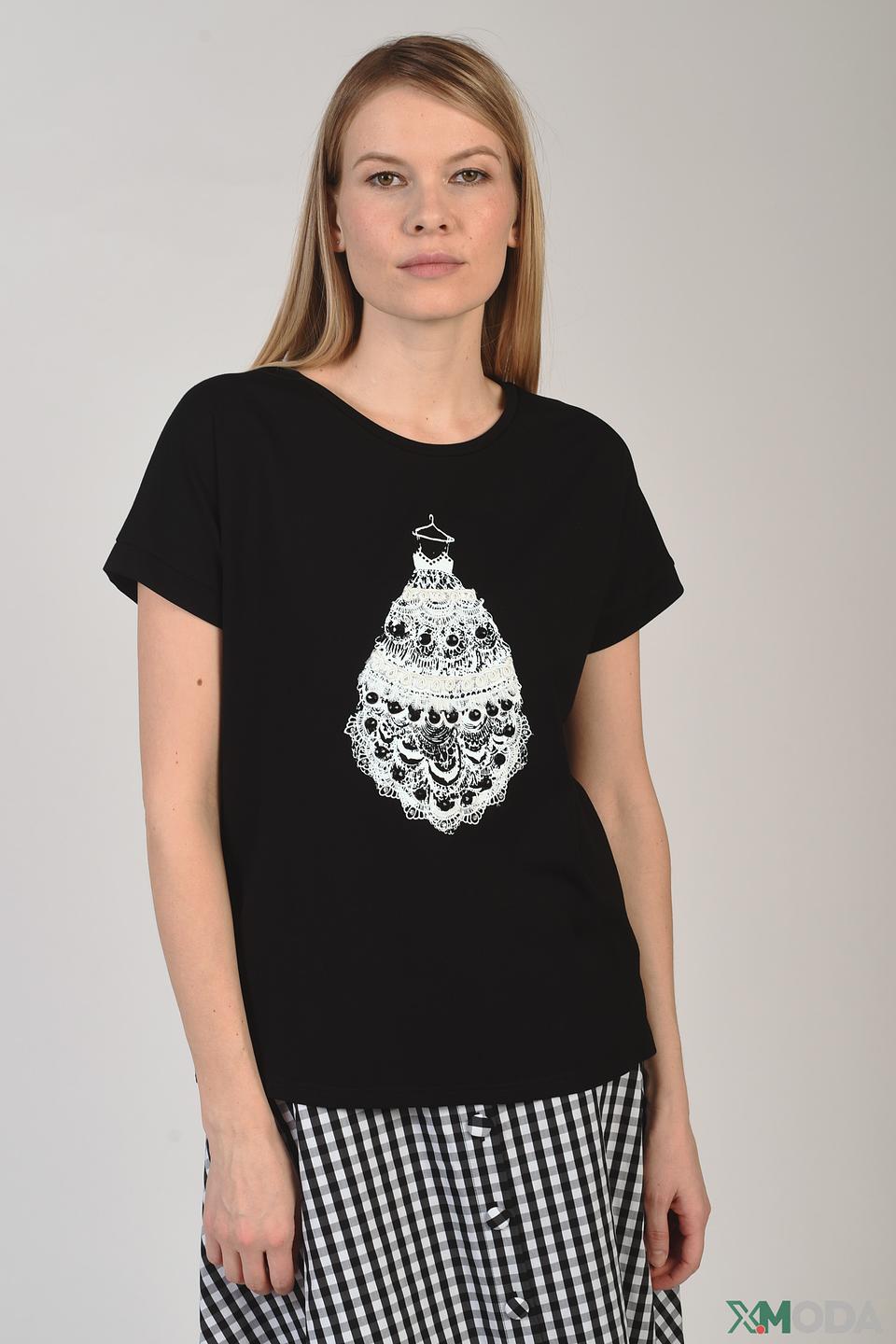 Футболка Leo & Ugo с принтом чёрная