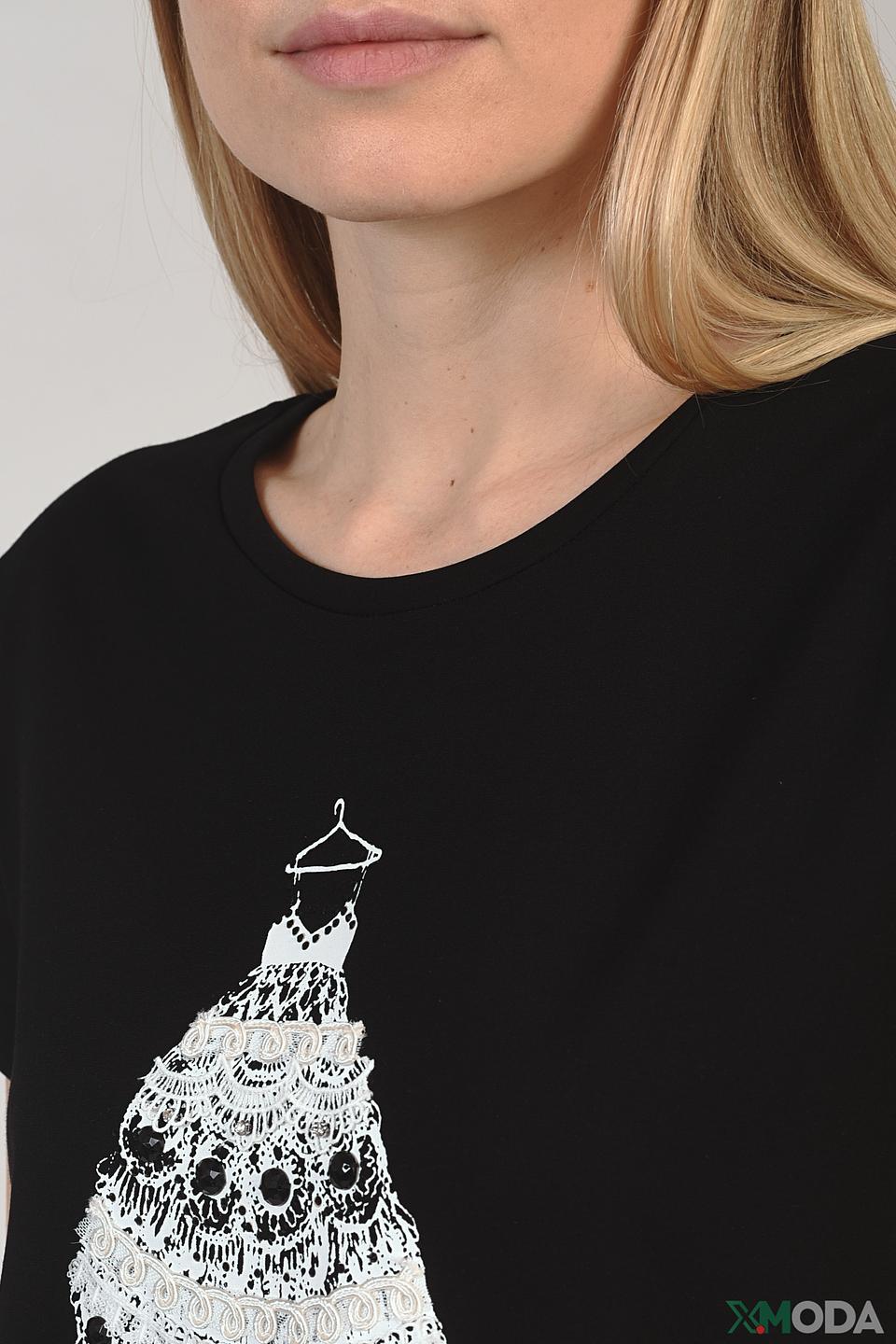 Футболка Leo & Ugo с принтом чёрная