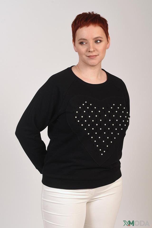 Пуловер Pezzo с жемчугом чёрный