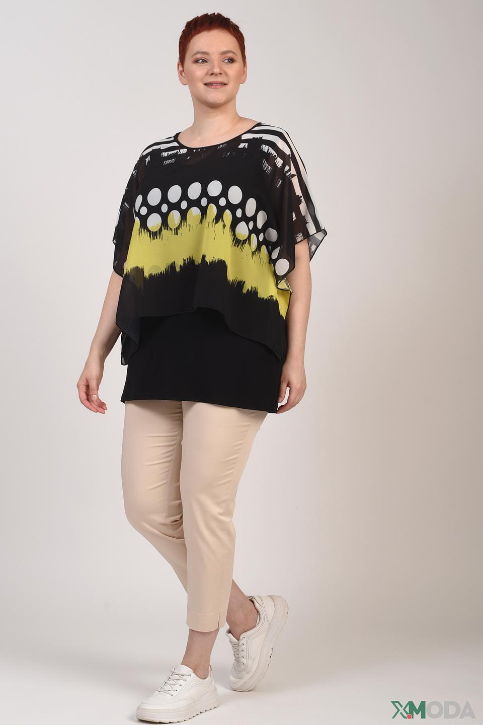 Блуза Doris Streich с принтом чёрный