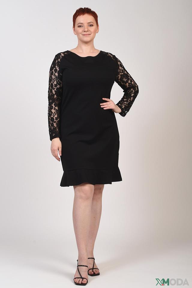 Платье Pezzo с кружевом черное