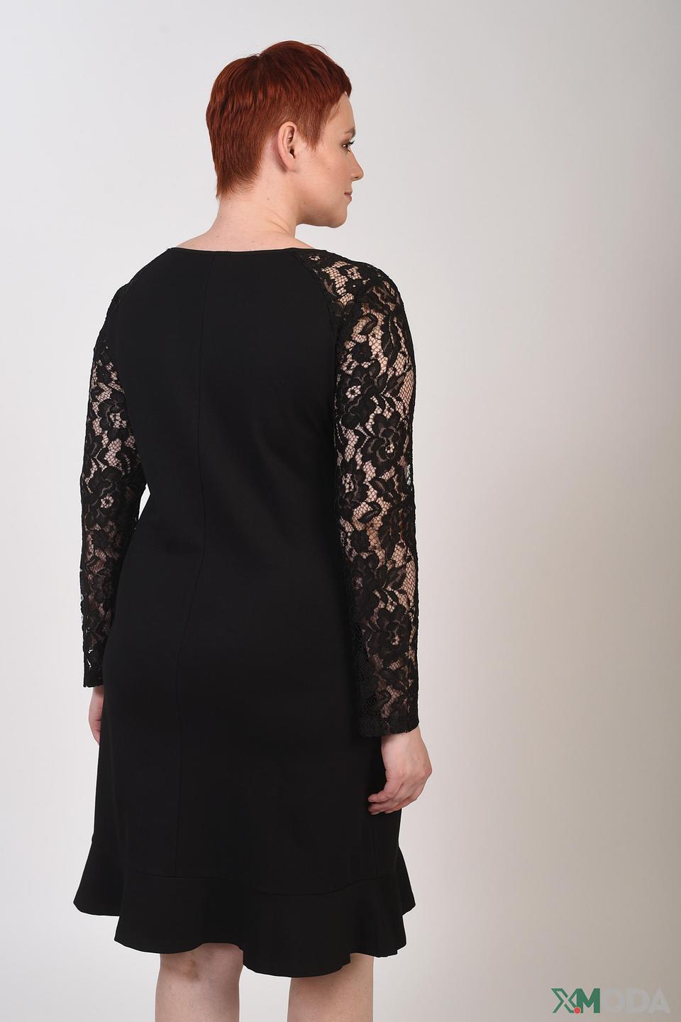 Платье Pezzo с кружевом черное