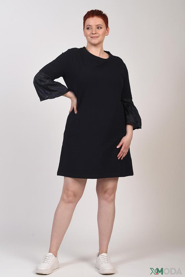 Платье Pezzo чёрное с рукавами-фонариками