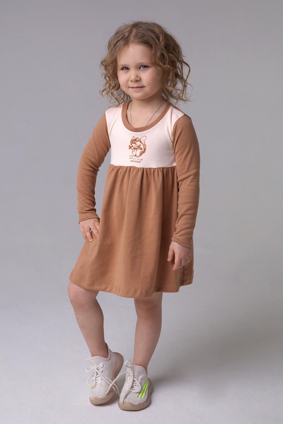 Платье КотМарКот с белкой коричневое